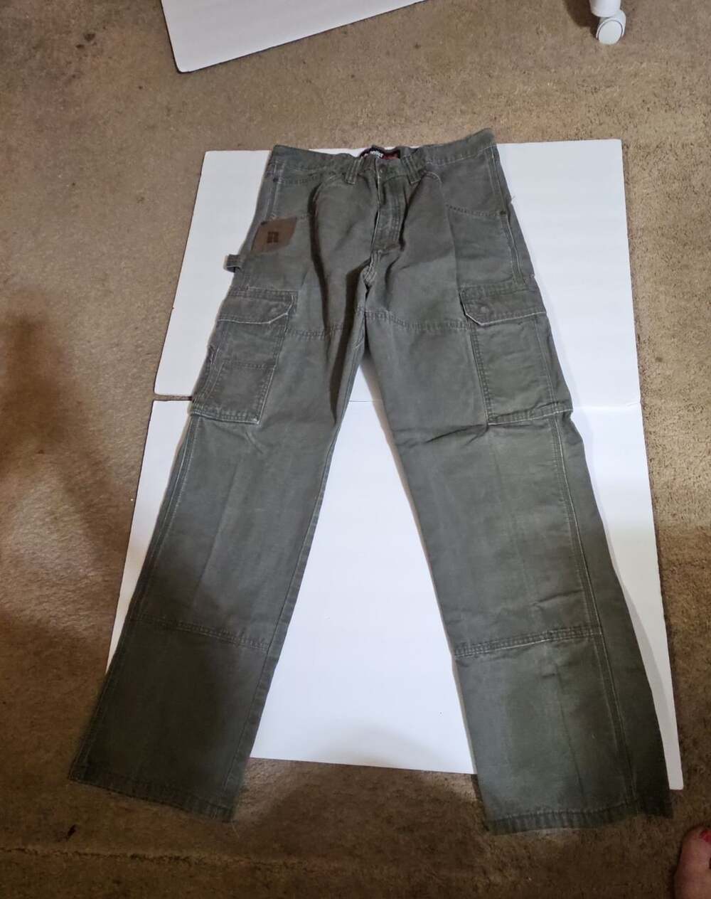 Wrangler Riggs Workwear Cargo Pants Size 34x32 Olive Green Ripstop